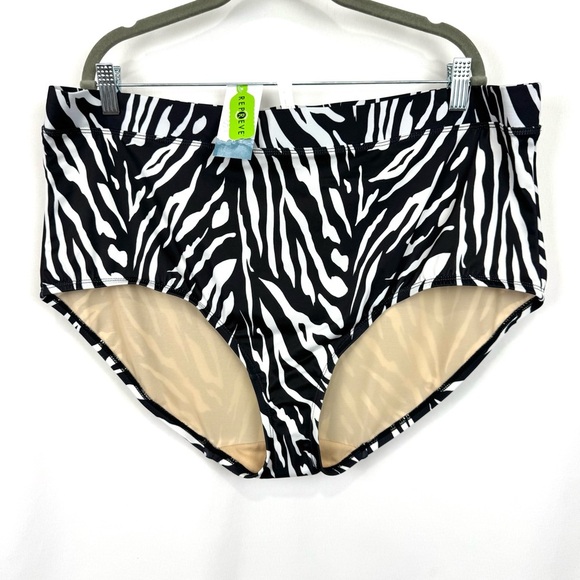 Swim By Cacique Women's Sz 24 High Waisted Zebra Print Bikini Bottoms Beachy NEW - Picture 1 of 9